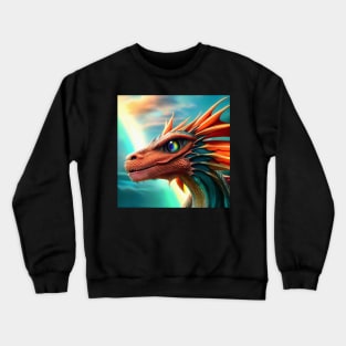 Red Dragon with Rainbow Eyes Crewneck Sweatshirt